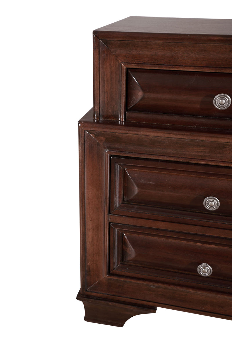 Glory Furniture LaVita cappuccino accent nightstand with a sleek wooden finish and modern design, featuring a single drawer.