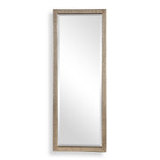 Silver metallic floor mirror by Uttermost, Cacelia design, featuring a sleek, modern mirror with a reflective silver frame.