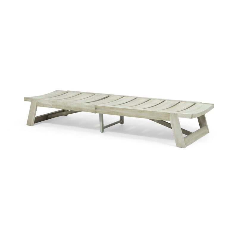Noble House Maki chaise lounge with sleek modern design, featuring a plush cushioned seat and stylish wooden legs.