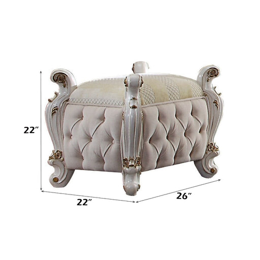 Picardy - Vanity Stool - Fabric & Antique Pearl - R&R Furniture Gallery (Fountain Valley, CA)