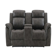 Steban - Console Reclining Loveseat - Gray - R&R Furniture Gallery (Fountain Valley, CA)