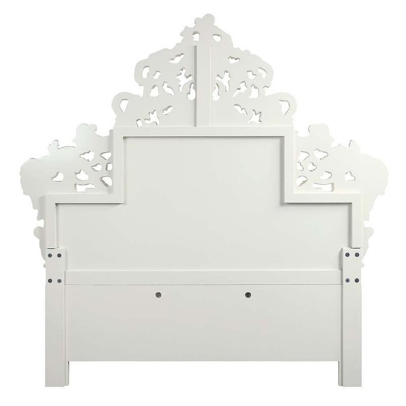 Vanaheim - Eastern King Bed - Beige Synthetic Leather & Antique White - R&R Furniture Gallery (Fountain Valley, CA)