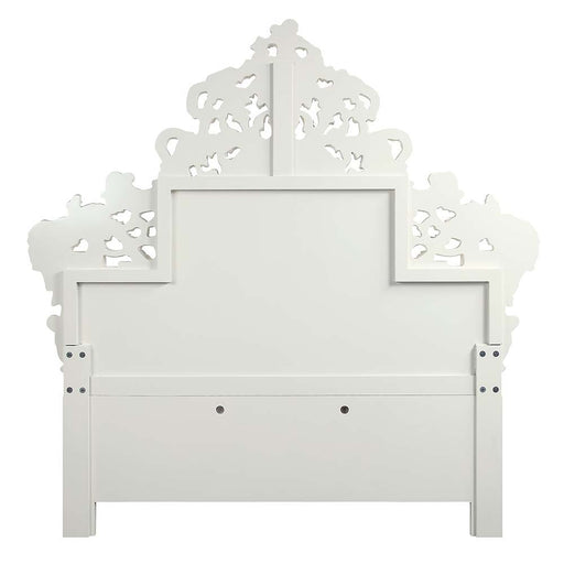 Vanaheim - Eastern King Bed - Beige Synthetic Leather & Antique White - R&R Furniture Gallery (Fountain Valley, CA)