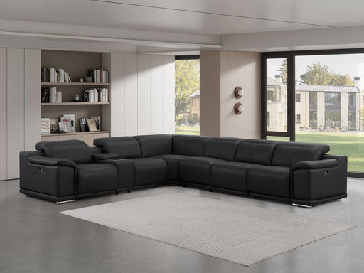 2679 - 7-Piece L-Shaped Power Reclining Sectional In Genuine Leather (4 Recliners) - R&R Furniture Gallery (Fountain Valley, CA)