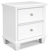 Fortman - Two Drawer Night Stand - White - R&R Furniture Gallery (Fountain Valley, CA)
