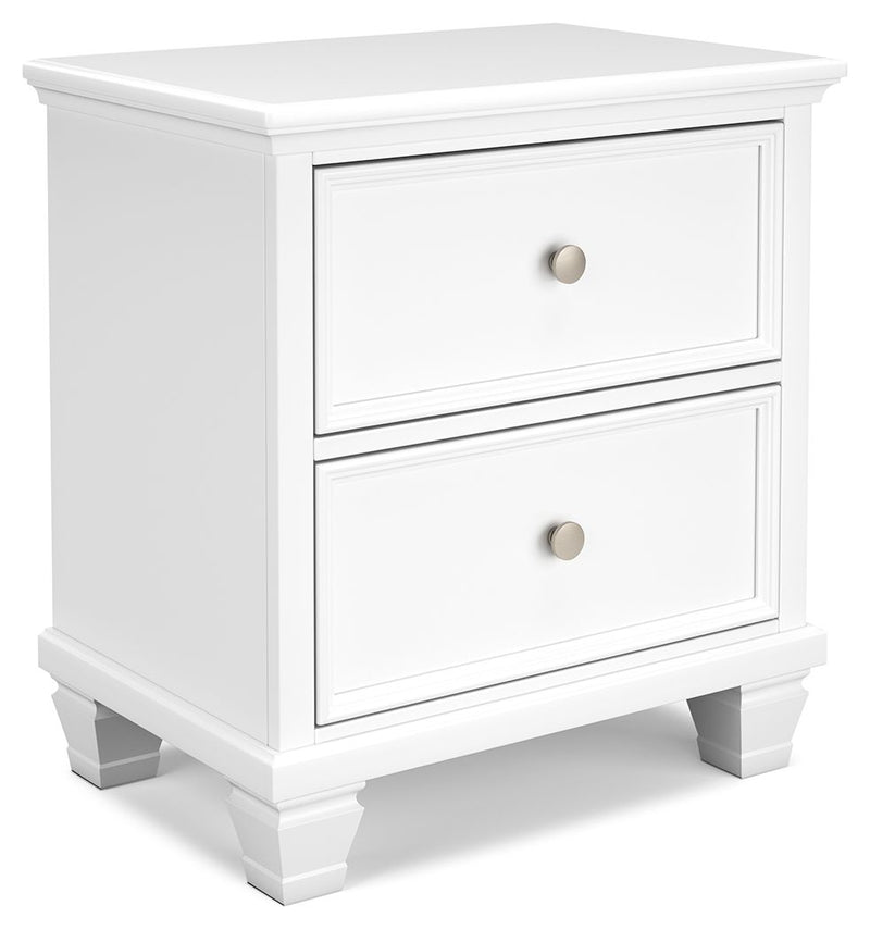 Fortman - Two Drawer Night Stand - White - R&R Furniture Gallery (Fountain Valley, CA)