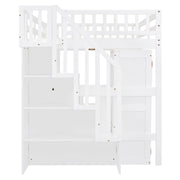 Loft Bed With Stairs, Bookshelf, Drawers, Desk & Wardrobe, Space Saving Multifunctional Furniture - R&R Furniture Gallery (Fountain Valley, CA)