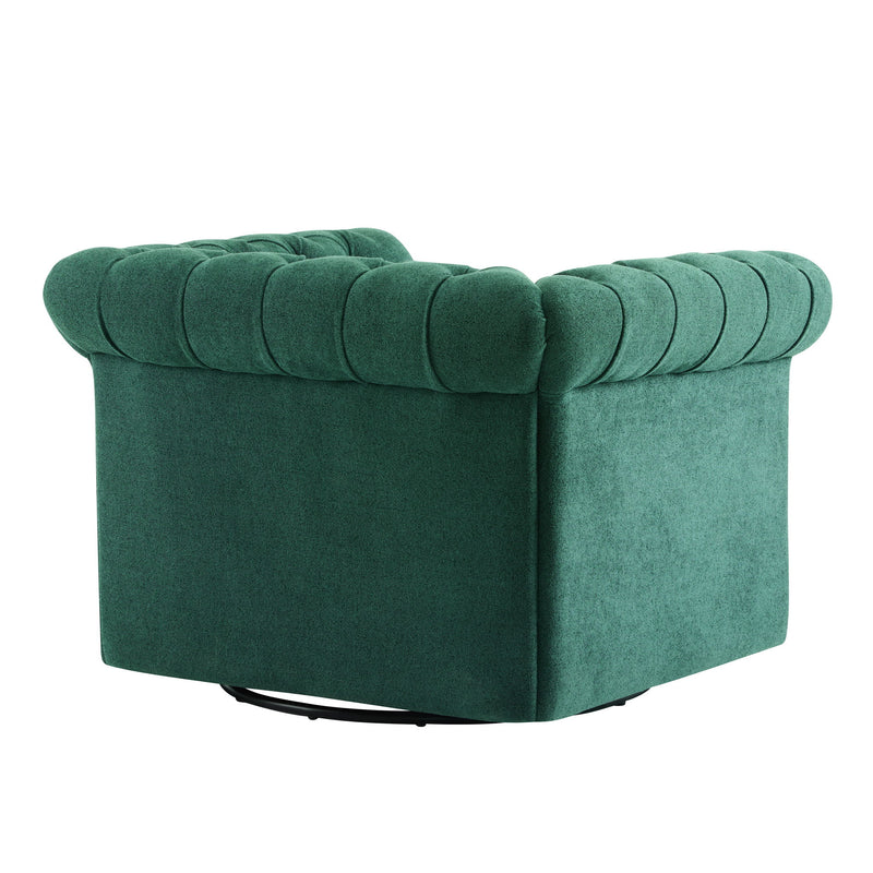 Chesterfield Style Swivel Club Chair With Button Tufted - R&R Furniture Gallery (Fountain Valley, CA)