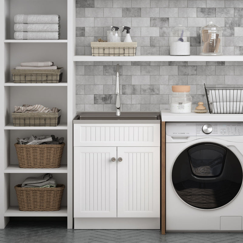 Beckham - Laundry Cabinet & Faucet And Stainless Steel Sink - R&R Furniture Gallery (Fountain Valley, CA)
