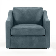 Classic Home Kipton swivel chair with a rounded fabric seat and a chrome swivel base, designed for modern living spaces.