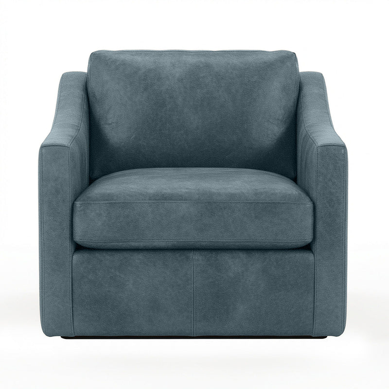 Classic Home Kipton swivel chair with a rounded fabric seat and a chrome swivel base, designed for modern living spaces.