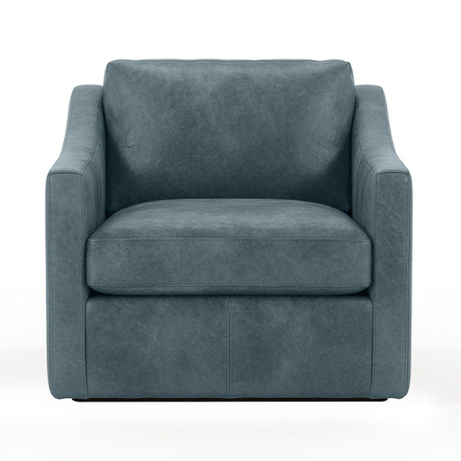 Classic Home Kipton swivel chair with a rounded fabric seat and a chrome swivel base, designed for modern living spaces.