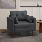 Enchantica - Upholstered Fabric Club Chair With Button Tufted And 2 Accent Pillows - R&R Furniture Gallery (Fountain Valley, CA)