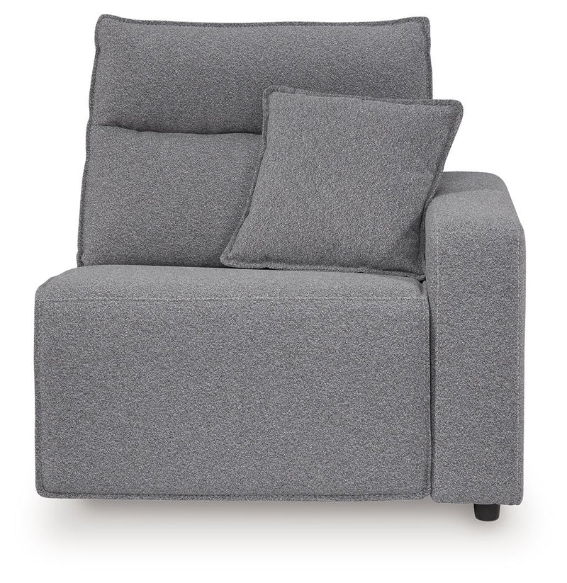 Modmax II - 8-Piece Power Reclining Sectional With LAF Press Back Power Chaise And Console - Salt And Pepper