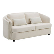 Mariko - Loveseat With 2 Pillows - Beige Linen - R&R Furniture Gallery (Fountain Valley, CA)