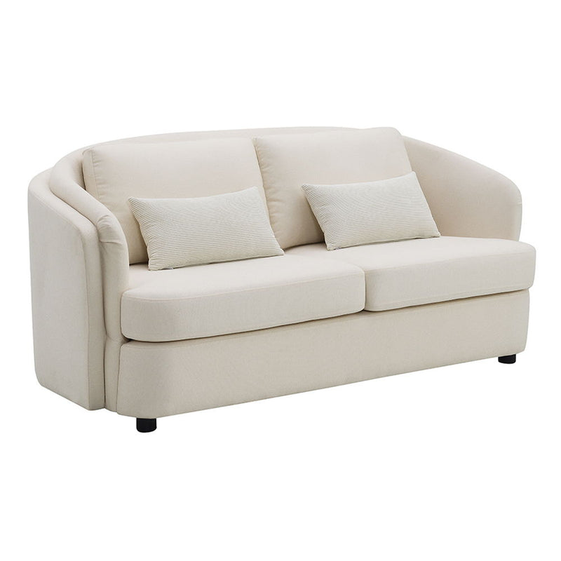 Mariko - Loveseat With 2 Pillows - Beige Linen - R&R Furniture Gallery (Fountain Valley, CA)