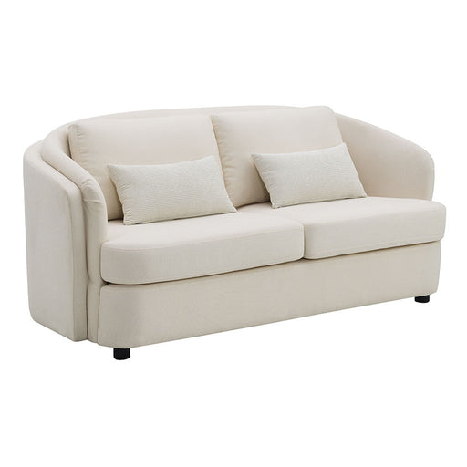 Mariko - Loveseat With 2 Pillows - Beige Linen - R&R Furniture Gallery (Fountain Valley, CA)