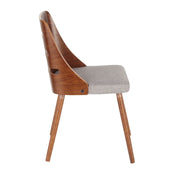 Lumi Source Trevi mid-century modern dining chair, side chair with wooden legs and upholstered seat, stylish for dining rooms