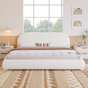 Upholstered Simple Modern Bedroom Bed With Curved Headboard - R&R Furniture Gallery (Fountain Valley, CA)