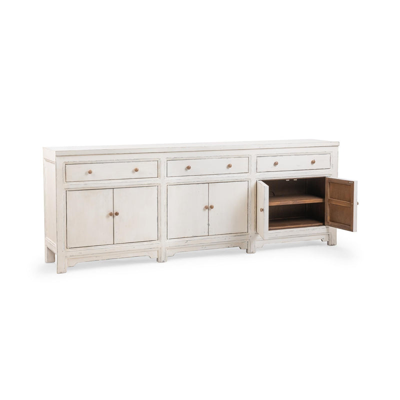 Classic Home Winford 3-drawer, 6-door buffet cabinet with wood finish and ample storage, ideal for dining or living rooms.