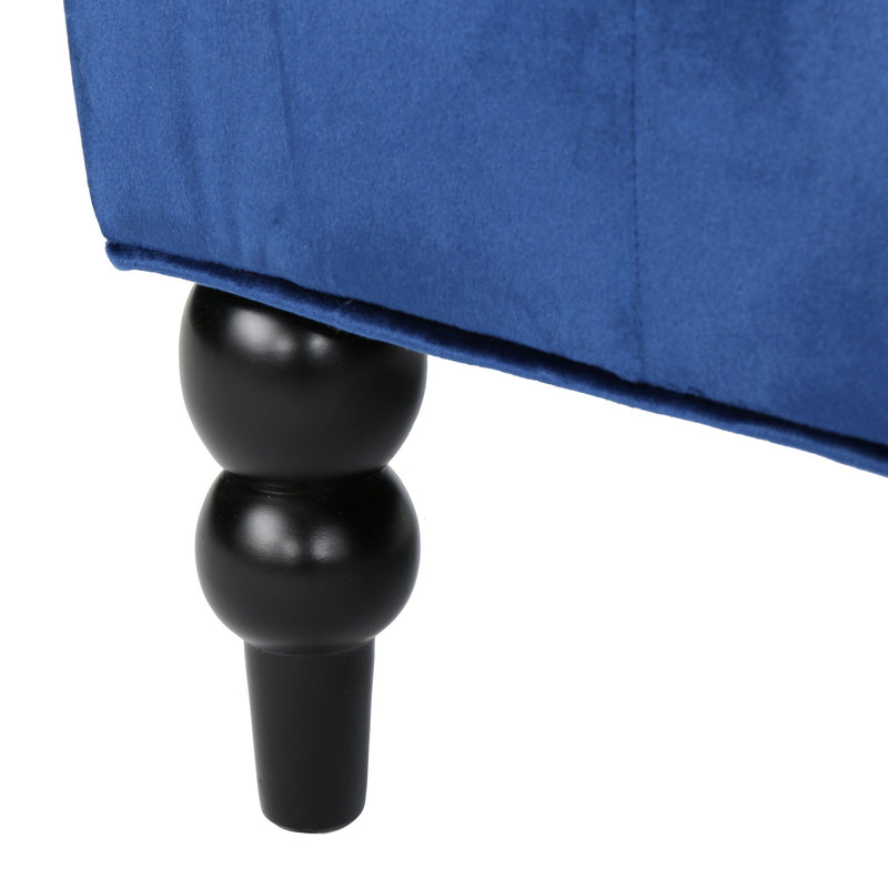 Noble House Nurturing upholstered loveseat with wingback design and diamond tufting, featuring plush fabric and stylish armrests.