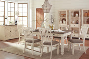 Set of two Bolanburg dining UPH side chairs with rake back in brown and beige upholstery by Signature Design Ashley.