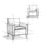Simpli-Home Warren accent chair with hairpin metal legs and plush upholstery, modern stylish seating for living room or office.