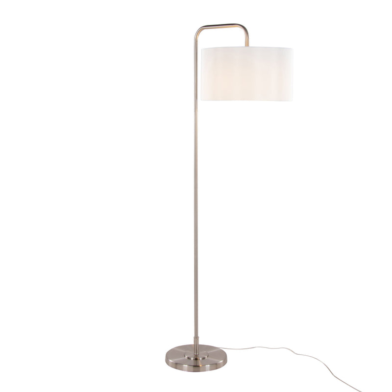 Lumi Source Puck contemporary floor lamp with a round, minimalist design and sleek finish, ideal for modern living spaces.