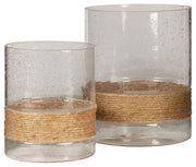 Eudocia - Candle Holder Set (Set of 2) - Clear - R&R Furniture Gallery (Fountain Valley, CA)