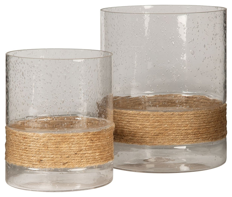 Eudocia - Candle Holder Set (Set of 2) - Clear - R&R Furniture Gallery (Fountain Valley, CA)