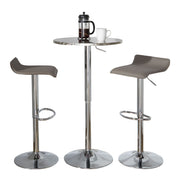 Lumi Source 3-piece bistro bar set with round table and adjustable oval footrests for contemporary dining rooms