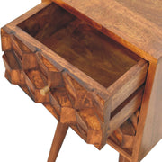 Mini Cube Carved 2 Drawer Nightstand - R&R Furniture Gallery (Fountain Valley, CA)