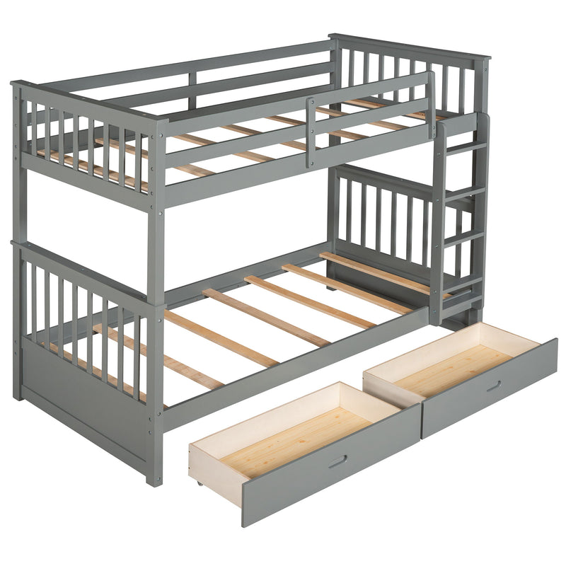 Bunk Bed With Ladders And 2 Storage Drawers - R&R Furniture Gallery (Fountain Valley, CA)