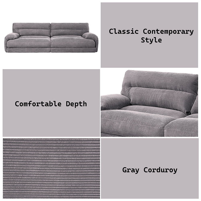 Cadenza - Loveseat - Gray Corduroy - R&R Furniture Gallery (Fountain Valley, CA)