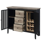 Zudora - Server - Antique Oak & Sandy Black - R&R Furniture Gallery (Fountain Valley, CA)