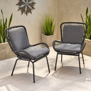 Outdoor Wicker Club Chair With Cushions (Set of 2) - R&R Furniture Gallery (Fountain Valley, CA)