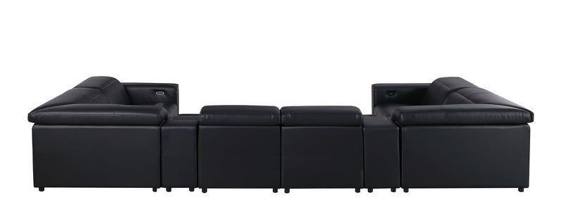 1208 - 8 Piece Modular Leather Sectional With 2 Power Recliners & Power Headrests - R&R Furniture Gallery (Fountain Valley, CA)