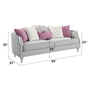 Kasa - Sofa With 5 Pillows - Beige Linen & Champagne - R&R Furniture Gallery (Fountain Valley, CA)