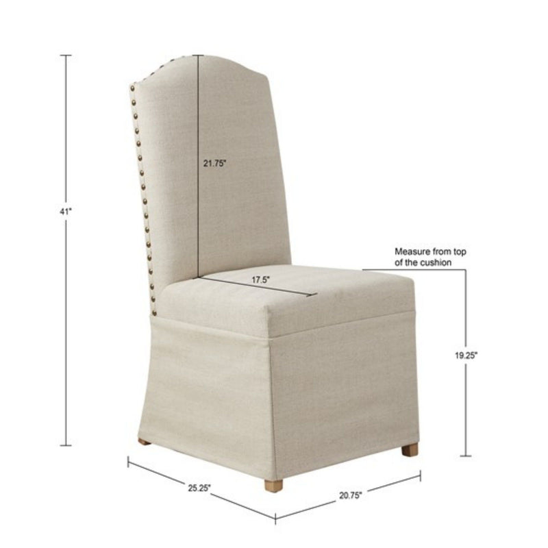 Dining Chair With Skirts (Set of 2) - Beige - R&R Furniture Gallery (Fountain Valley, CA)