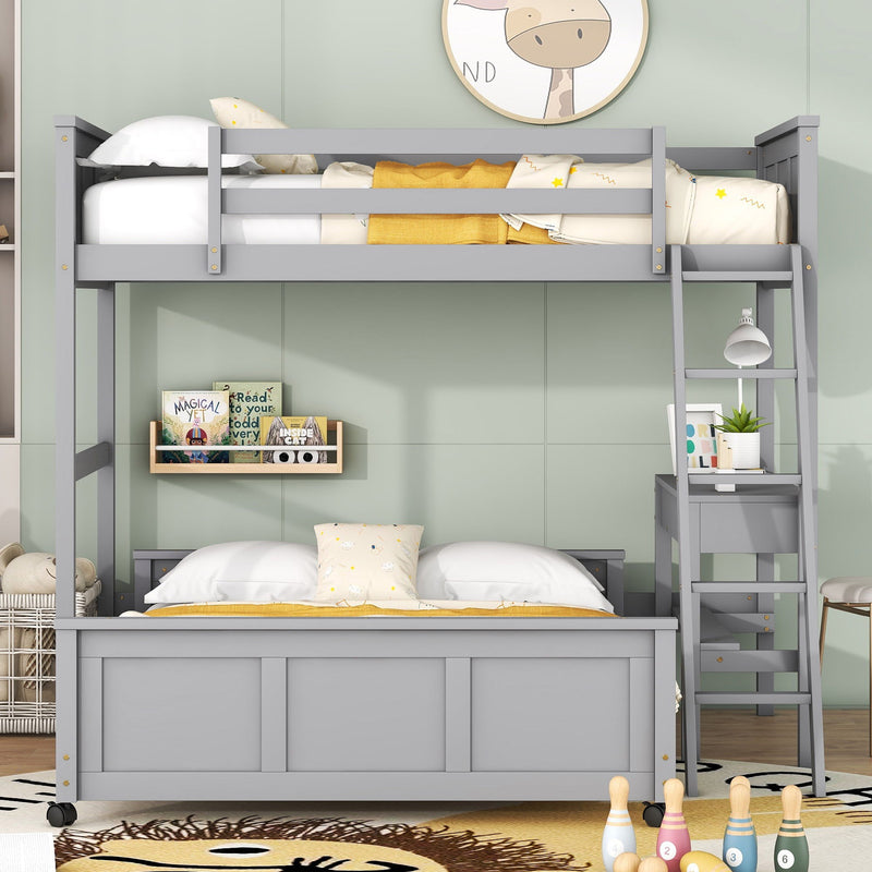 Full Over Full Bunk Bed With Desk - R&R Furniture Gallery (Fountain Valley, CA)