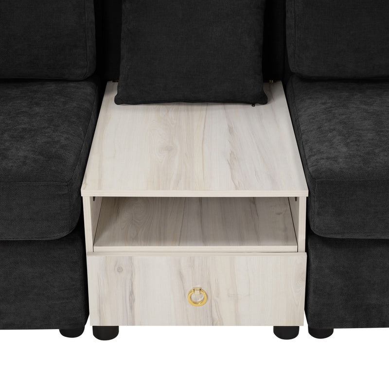Modular Sofa Couch With Storage Armrest And Center Console - R&R Furniture Gallery (Fountain Valley, CA)