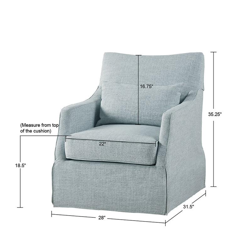Traditional Design London Skirted Swivel Chair - R&R Furniture Gallery (Fountain Valley, CA)
