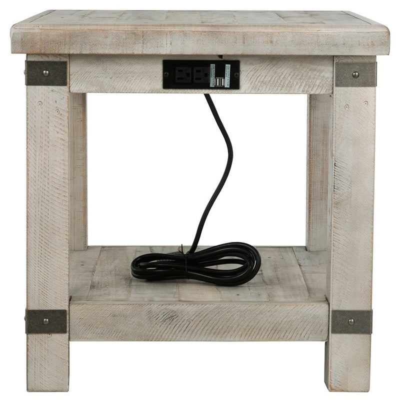 Carynhurst - Rectangular End Table - White Wash Gray - R&R Furniture Gallery (Fountain Valley, CA)