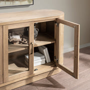 Classic Home Vander 4-door buffet with sleek wood finish and ample storage, showcasing a stylish and functional buffet for dining spaces.