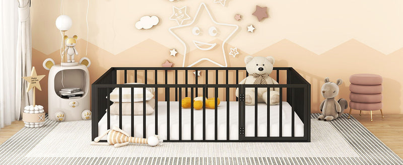Metal Floor Bed Frame With Fence And Door - R&R Furniture Gallery (Fountain Valley, CA)