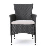 Dimensional Outdoor Dining Chair With Cushion Seat And Iron Frame (Set of 2) - R&R Furniture Gallery (Fountain Valley, CA)