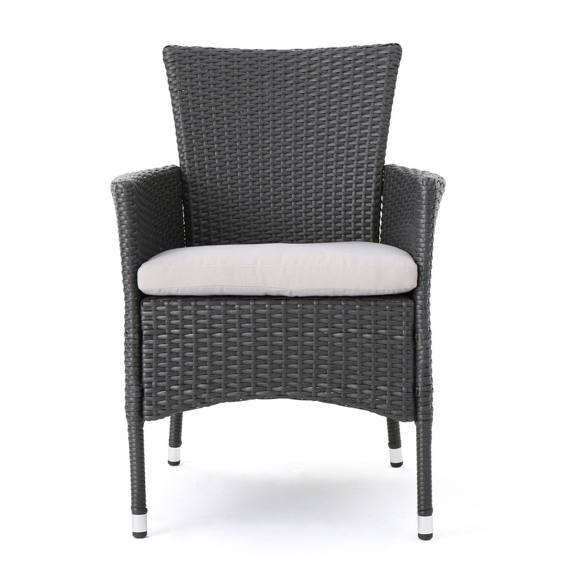 Dimensional Outdoor Dining Chair With Cushion Seat And Iron Frame (Set of 2) - R&R Furniture Gallery (Fountain Valley, CA)