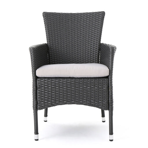 Dimensional Outdoor Dining Chair With Cushion Seat And Iron Frame (Set of 2) - R&R Furniture Gallery (Fountain Valley, CA)