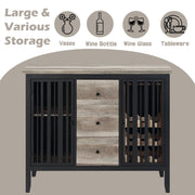 Zudora - Server - Antique Oak & Sandy Black - R&R Furniture Gallery (Fountain Valley, CA)