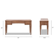 Brown Jennifer Taylor Home Dauphin 3 Drawer Executive Desk with sleek design and polished finish, perfect for office workspace.